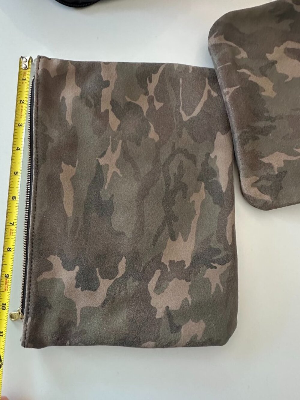 Kustom Klutch set of 2 Leather Camo Zip Pouch clutch bags Large Small YKK